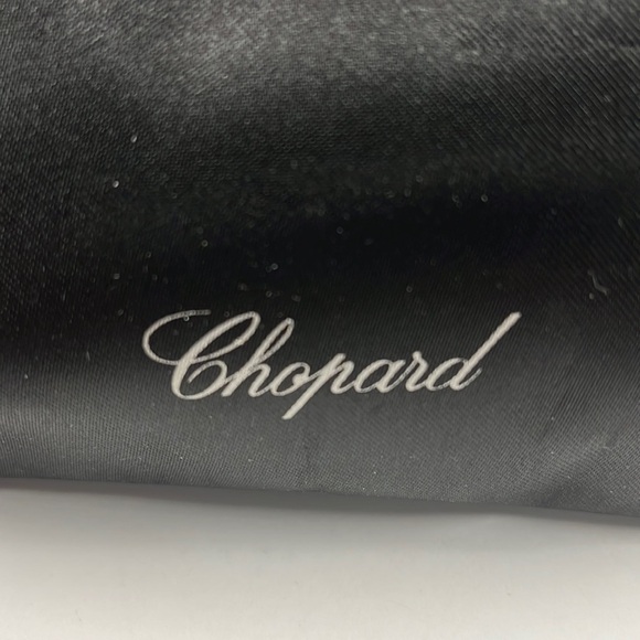 Chopard Black Satin Zip Pouch Clutch Makeup Bag - Picture 4 of 5